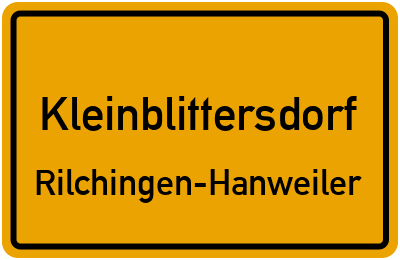 Straßenverzeichnis Kleinblittersdorf Rilchingen-Hanweiler