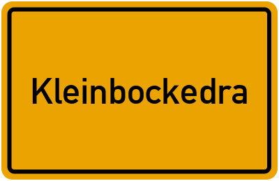 Ortsschild von Gemeinde Kleinbockedra in Thüringen