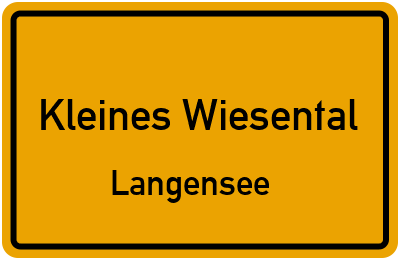 Straßenverzeichnis Kleines Wiesental Langensee