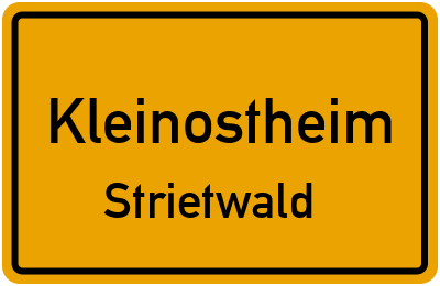 Straßenverzeichnis Kleinostheim Strietwald