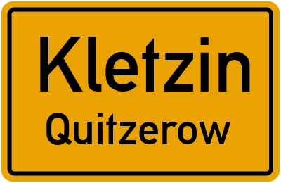 Straßenverzeichnis Kletzin Quitzerow