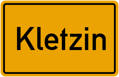 Ortsschild von Kletzin in Mecklenburg-Vorpommern