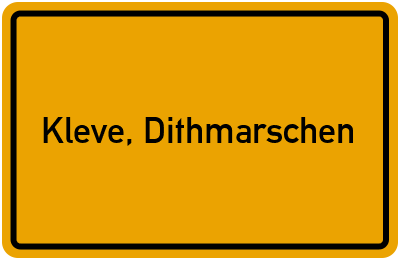Ortsschild von Gemeinde Kleve, Dithmarschen in Schleswig-Holstein