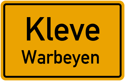 Ortsschild Kleve Warbeyen