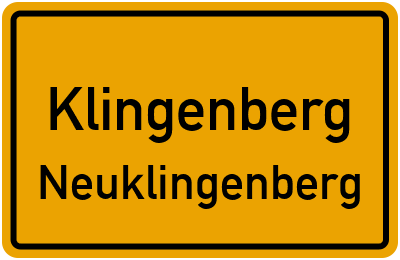 Straßenverzeichnis Klingenberg Neuklingenberg