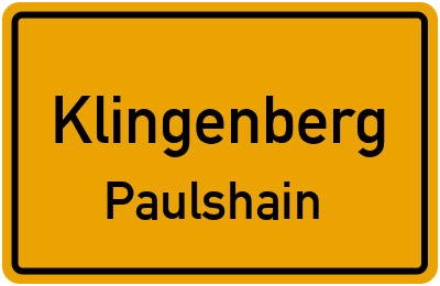 Straßenverzeichnis Klingenberg Paulshain