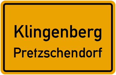 Straßenverzeichnis Klingenberg Pretzschendorf