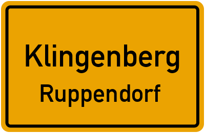 Ortsschild Klingenberg Ruppendorf