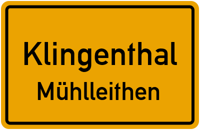 Ortsschild Klingenthal Mühlleithen