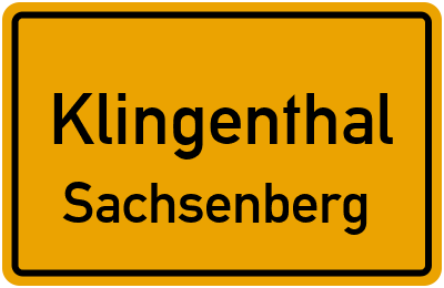 Ortsschild Klingenthal Sachsenberg