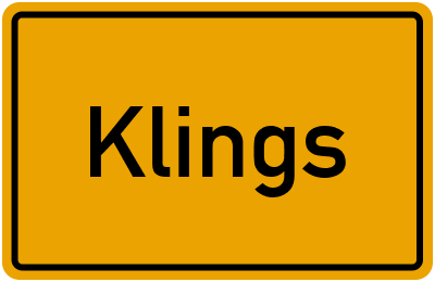 Ortsschild von Gemeinde Klings in Thüringen