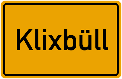 Ortsschild von Gemeinde Klixbüll in Schleswig-Holstein
