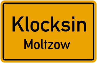 Straßenverzeichnis Klocksin Moltzow