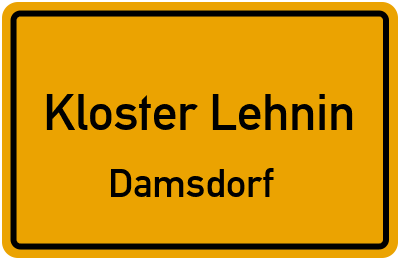 Ortsschild Kloster Lehnin Damsdorf