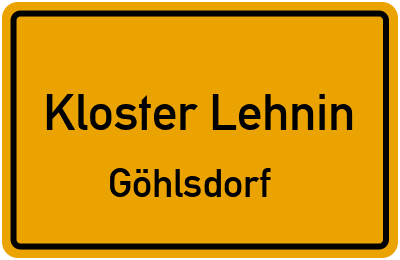 Ortsschild Kloster Lehnin Göhlsdorf
