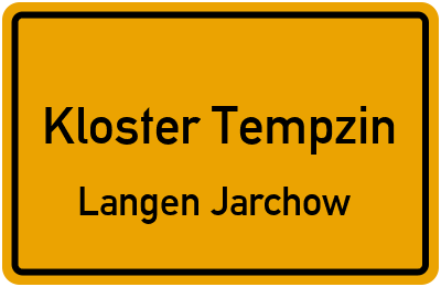 Straßenverzeichnis Kloster Tempzin Langen Jarchow