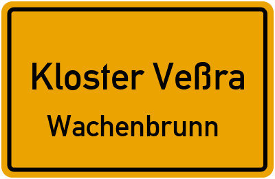 Straßenverzeichnis Kloster Veßra Wachenbrunn