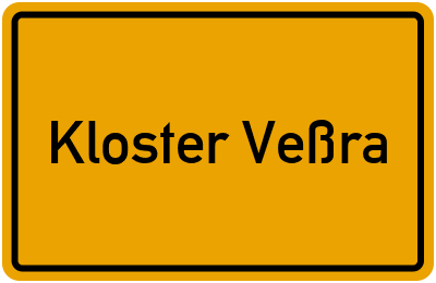 Ortsschild von Gemeinde Kloster Veßra in Thüringen