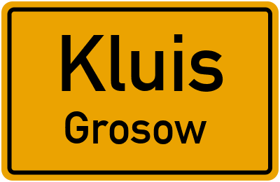 Straßenverzeichnis Kluis Grosow