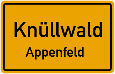 Ortsschild Knüllwald Appenfeld