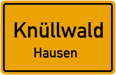 Ortsschild Knüllwald Hausen