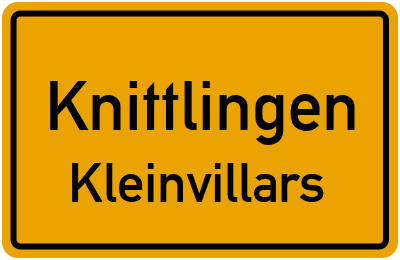 Ortsschild Knittlingen Kleinvillars