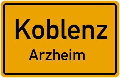 Ortsschild Koblenz Arzheim