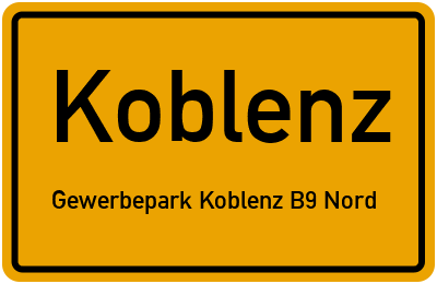 Straßenverzeichnis Koblenz Gewerbepark Koblenz B9 Nord