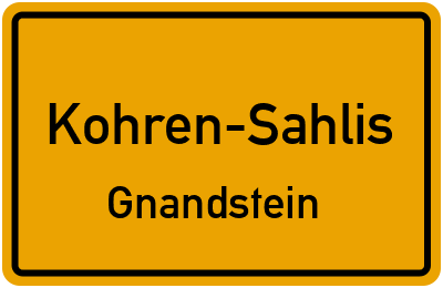 Straßenverzeichnis Kohren-Sahlis Gnandstein