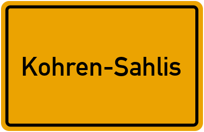 Ortsschild von Stadt Kohren-Sahlis in Sachsen