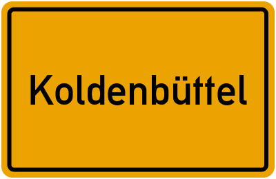 Ortsschild von Gemeinde Koldenbüttel in Schleswig-Holstein