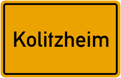 Ortsschild von Gemeinde Kolitzheim in Bayern
