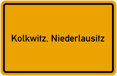 Ortsschild von Gemeinde Kolkwitz, Niederlausitz in Brandenburg