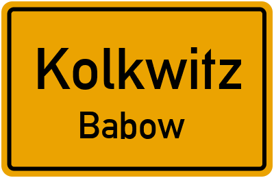 Ortsschild Kolkwitz Babow