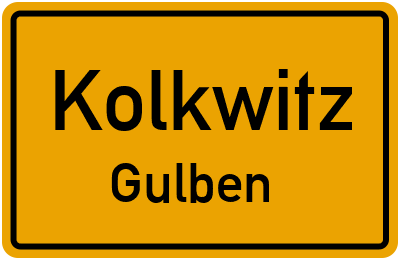 Ortsschild Kolkwitz Gulben
