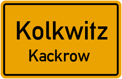 Ortsschild Kolkwitz Kackrow