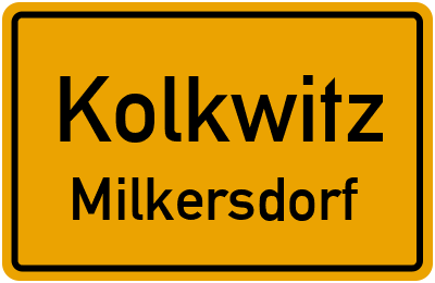 Ortsschild Kolkwitz Milkersdorf