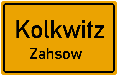 Ortsschild Kolkwitz Zahsow