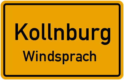 Ortsschild Kollnburg Windsprach