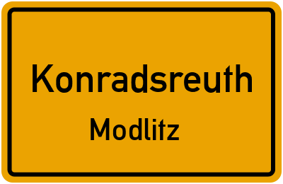 Ortsschild Konradsreuth Modlitz