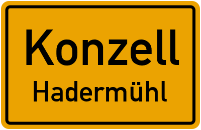 Straßenverzeichnis Konzell Hadermühl
