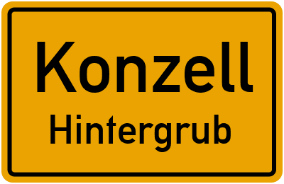 Ortsschild Konzell Hintergrub