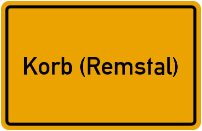 Ortsschild von Gemeinde Korb (Remstal) in Baden-Württemberg