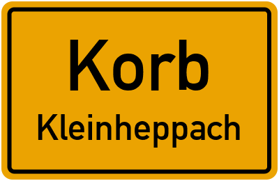 Ortsschild Korb Kleinheppach