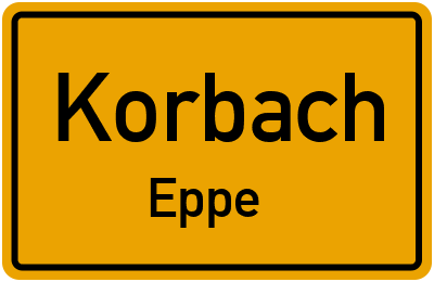 Ortsschild Korbach Eppe