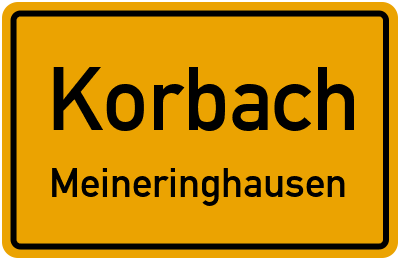 Ortsschild Korbach Meineringhausen