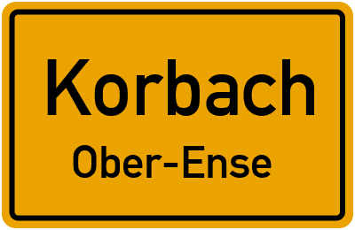 Ortsschild Korbach Ober-Ense