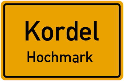 Straßenverzeichnis Kordel Hochmark