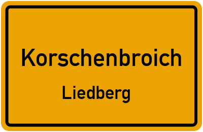 Ortsschild Korschenbroich Liedberg