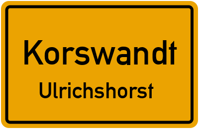 Straßenverzeichnis Korswandt Ulrichshorst